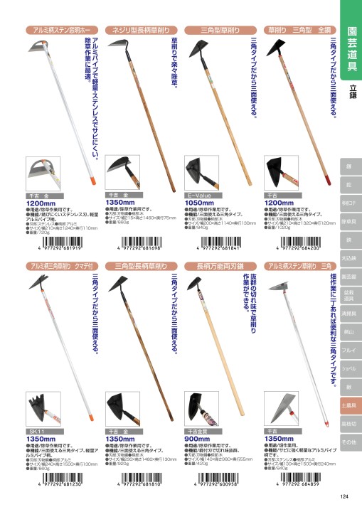 983円 商品 アルミ柄 マルチ草削り鍬 1200mm 千吉 藤原産業 園芸道具 土農具 立鎌 土工農具