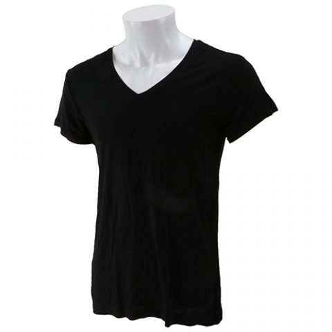 ＳＫ１１:バンブー　半袖Ｖ首シャツ:523411BK-M